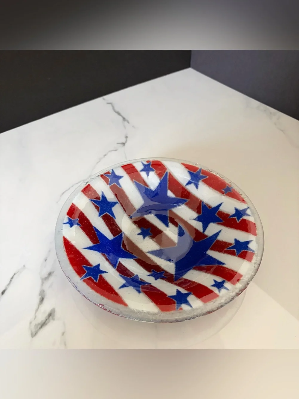 Stars & Stripes - Fourth of July Patriotic Bowl by Peggy Karr